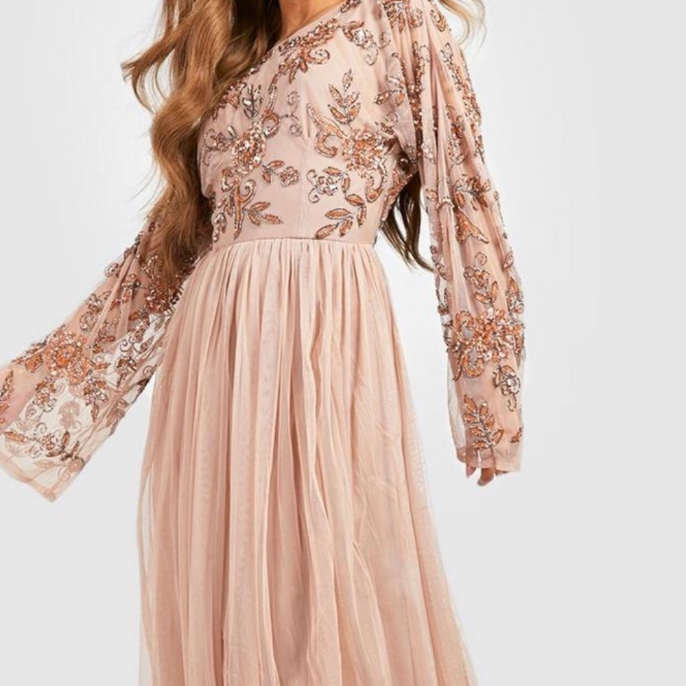 Embroidered long maxi dress
